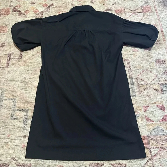 Lafayette 148 New York Black short sleeve dress size small puff sleeve buttons - Picture 6 of 6